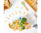 Green Dinosaur Children's Bamboo Suction Plate - Dining Dish - Stay Put Silicone Cup - Segmented - Eco-friendly - by Tiny Dining