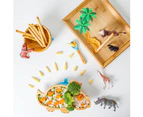 Blue Dinosaur Children's Bamboo Suction Plate - Dining Dish - Stay Put Silicone Cup - Segmented - Eco-friendly - by Tiny Dining
