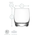 12pc Adora Glassware Set - Gift Short Kitchen Drinking Tumbler Glass Whiskey Water Juice Barware - by LAV