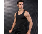 Adore Men Compression Shirt Shapewear Slimming Body Shaper Vest Undershirt Weight Loss Tank Top 1006-Black