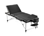 55cm Aluminium Massage Table Bed Therapy Equipment Black 1