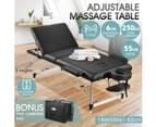 55cm Aluminium Massage Table Bed Therapy Equipment Black 2