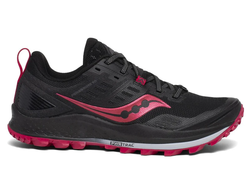 Saucony Peregrine 10 Womens Shoes- Black/Barberry