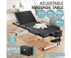 80cm Aluminium Massage Table Bed Therapy Equipment Black