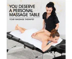 80cm Aluminium Massage Table Bed Therapy Equipment Black