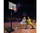 Genki Adjustable 2.1-2.6m Portable Basketball Hoop Stand System Backboard Rim