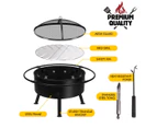 32" 2-in-1 Fire Pit BBQ Grill Outdoor Fireplace Brazier Portable Camping Patio Heater