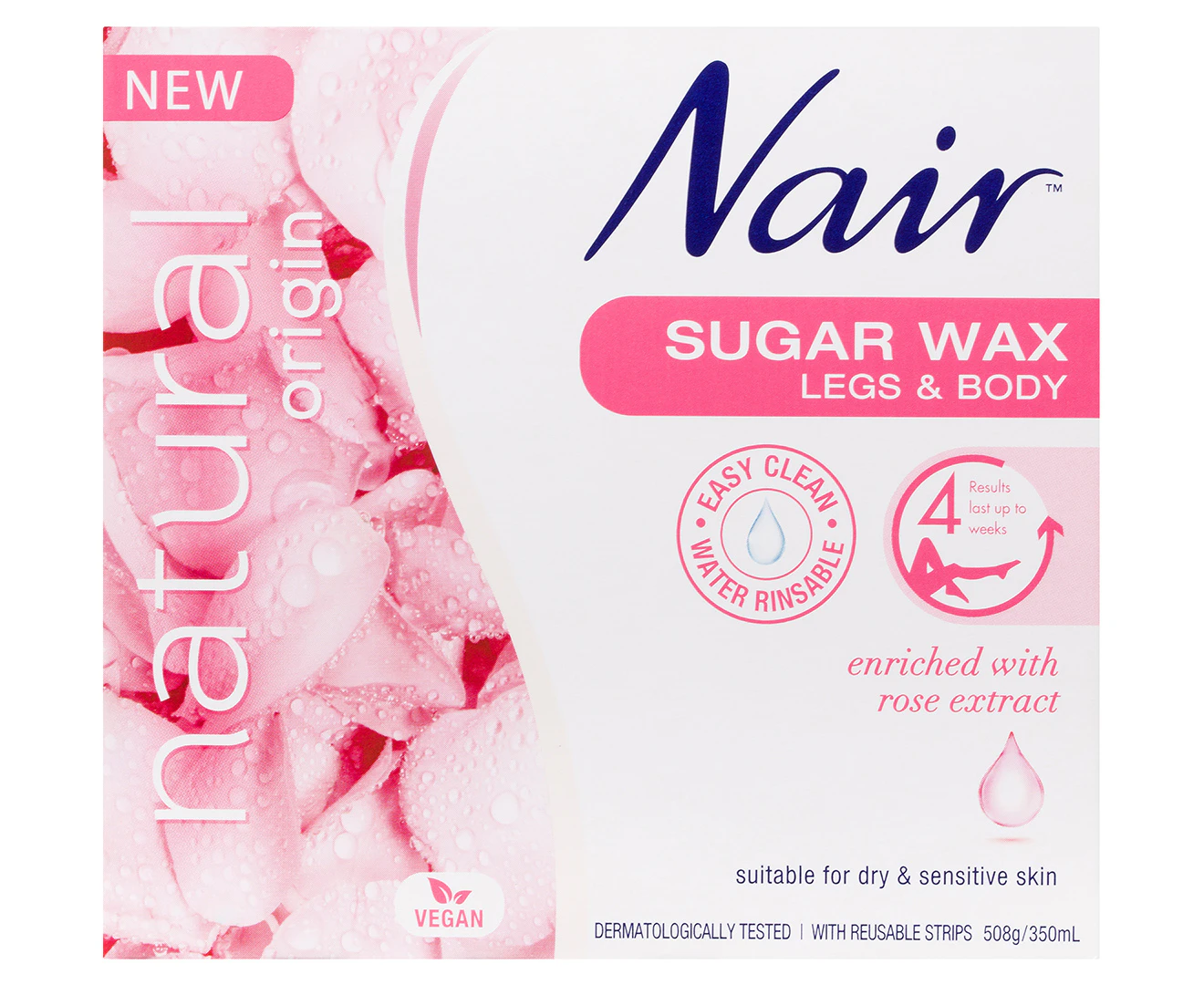 Nair Sugar Wax | Sensitive Hair Removal | Legs & Body | 350ml