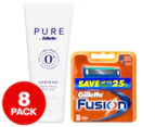Gillette PURE Shaving Cream + Fusion5 Razor Blade Refills 8-Pack