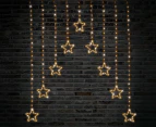 Stockholm Christmas Lights LED Wire Star Curtain 9Pc Gold Outdoor Garden Decoration