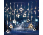 Stockholm Christmas Lights LED Wire Star Curtain 9Pc Gold Outdoor Garden Decoration