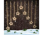 Stockholm Christmas Lights LED Wire Star Curtain 9Pc Gold Outdoor Garden Decoration