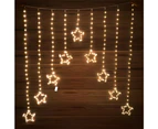 Stockholm Christmas Lights LED Wire Star Curtain 9Pc Gold Outdoor Garden Decoration