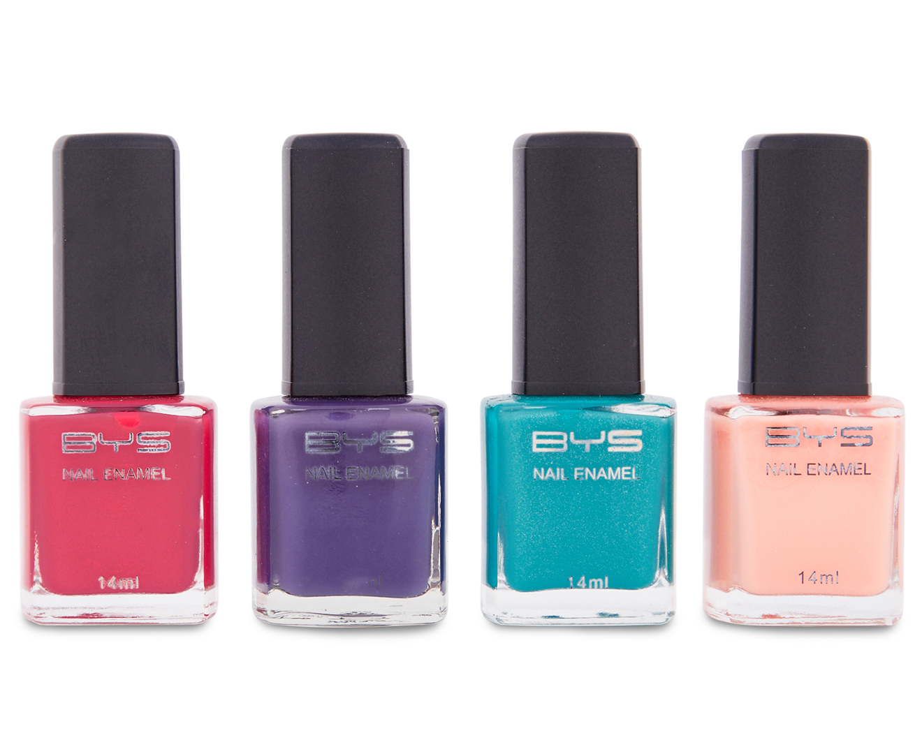 BYS All About Nails Nail Polish 4-Pack - Assorted Dark | Catch.com.au