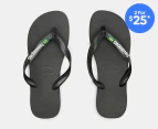 Havaianas Unisex Brasil Logo Thongs - Black