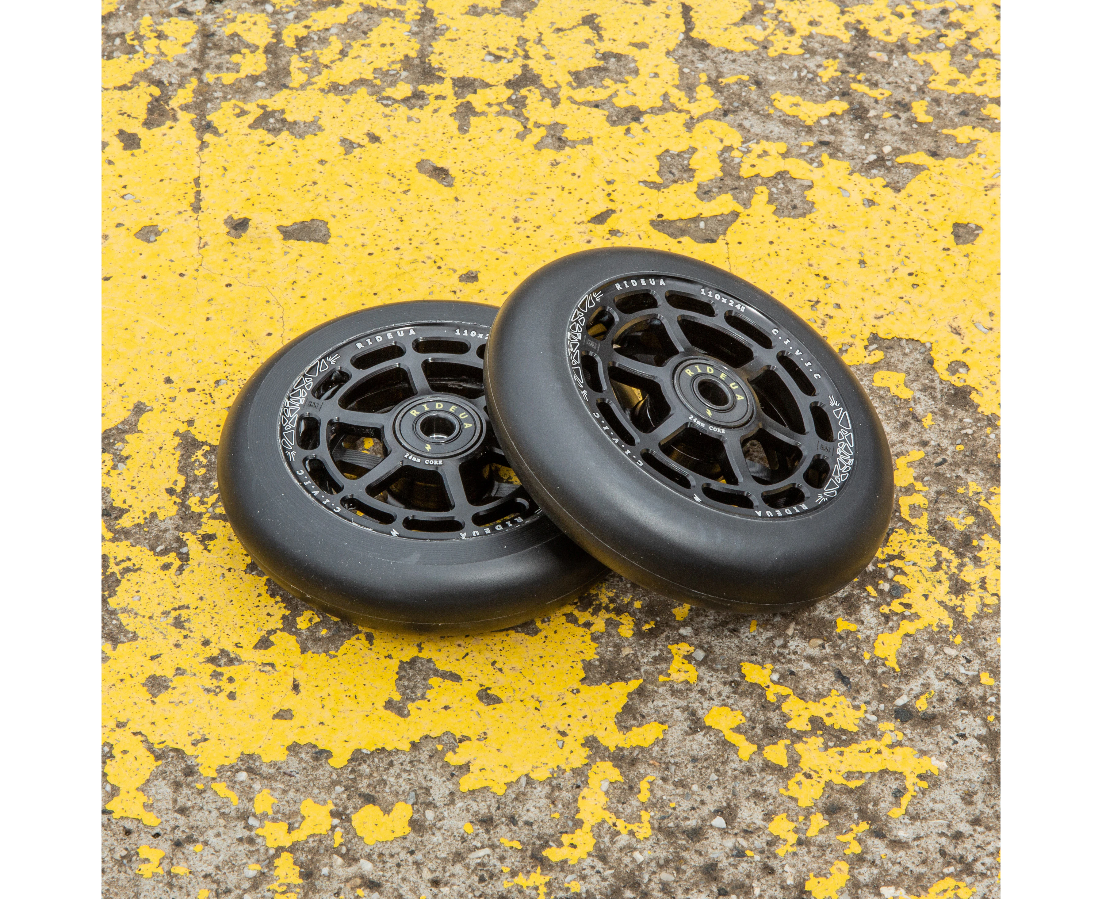 urbanArtt Civic 110 x 24mm Wheels - Black/Black - Black