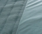 Dreamaker Ripple Poly Velvet King Bed Quilt Cover Set - Aqua