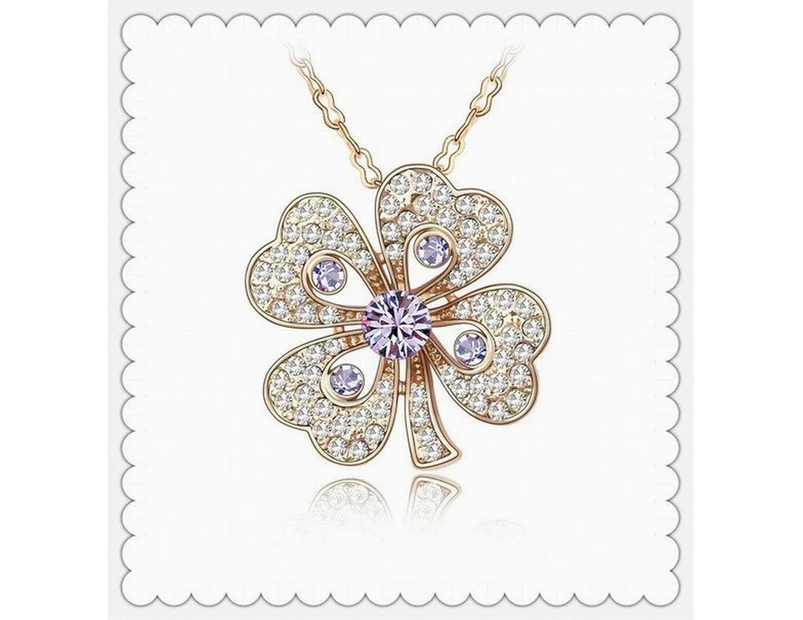 St. Paddy's Day Four Leaf Clover Heart Necklace with Swarovski Element  Crystals | eBay