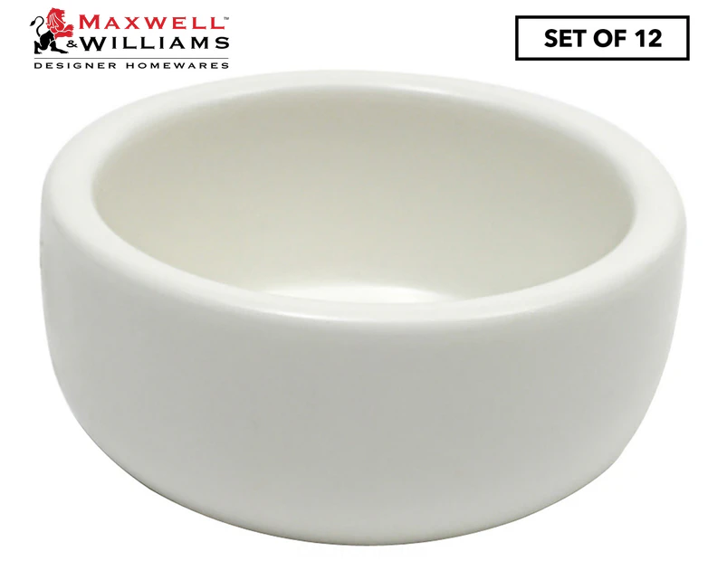 Set of 12 Maxwell & Williams 6.5cm White Basics Butter Pot - White