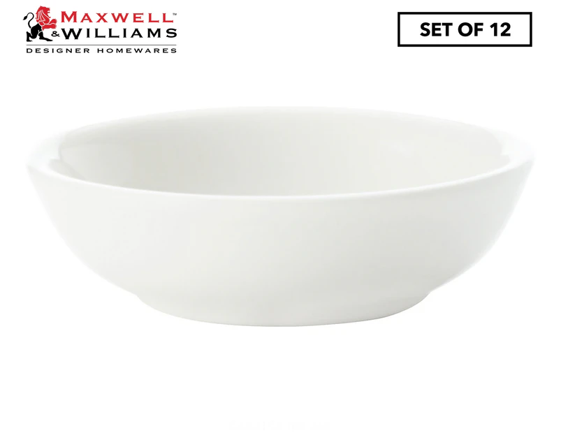 Set of 12 Maxwell & Williams 7cm White Basics Round Sauce Dish - White