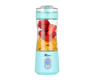 AhaTech Portable Blender 380mL with 6 Stainless Steel Blades (BPA Free) - Blue