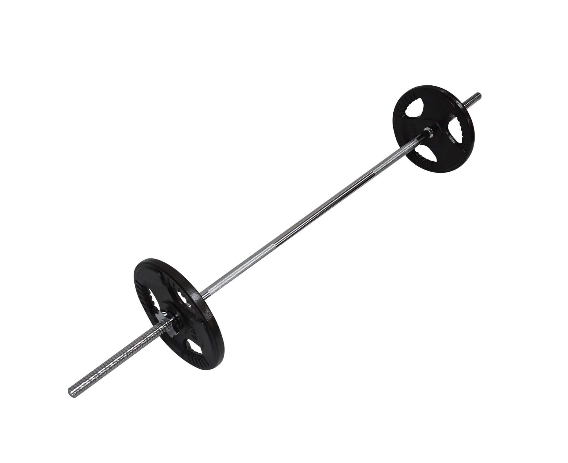 20kg Ez Grip Cast Iron Barbell Weight  - 150cm Bar + 15kg Iron Weight Plates