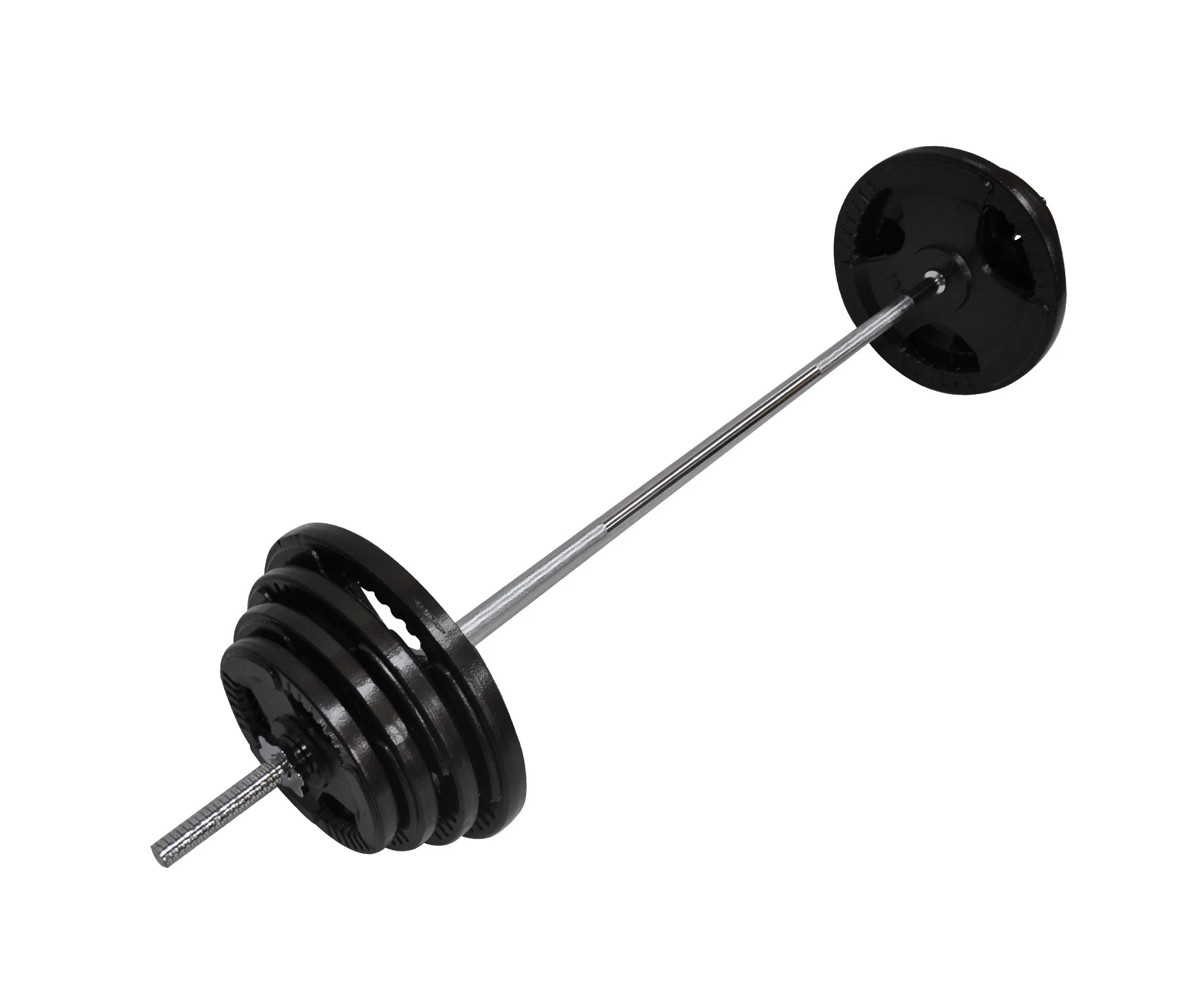 80kg Ez Grip Cast Iron Barbell Weight  - 150cm Bar + 75kg Iron Weight Plates