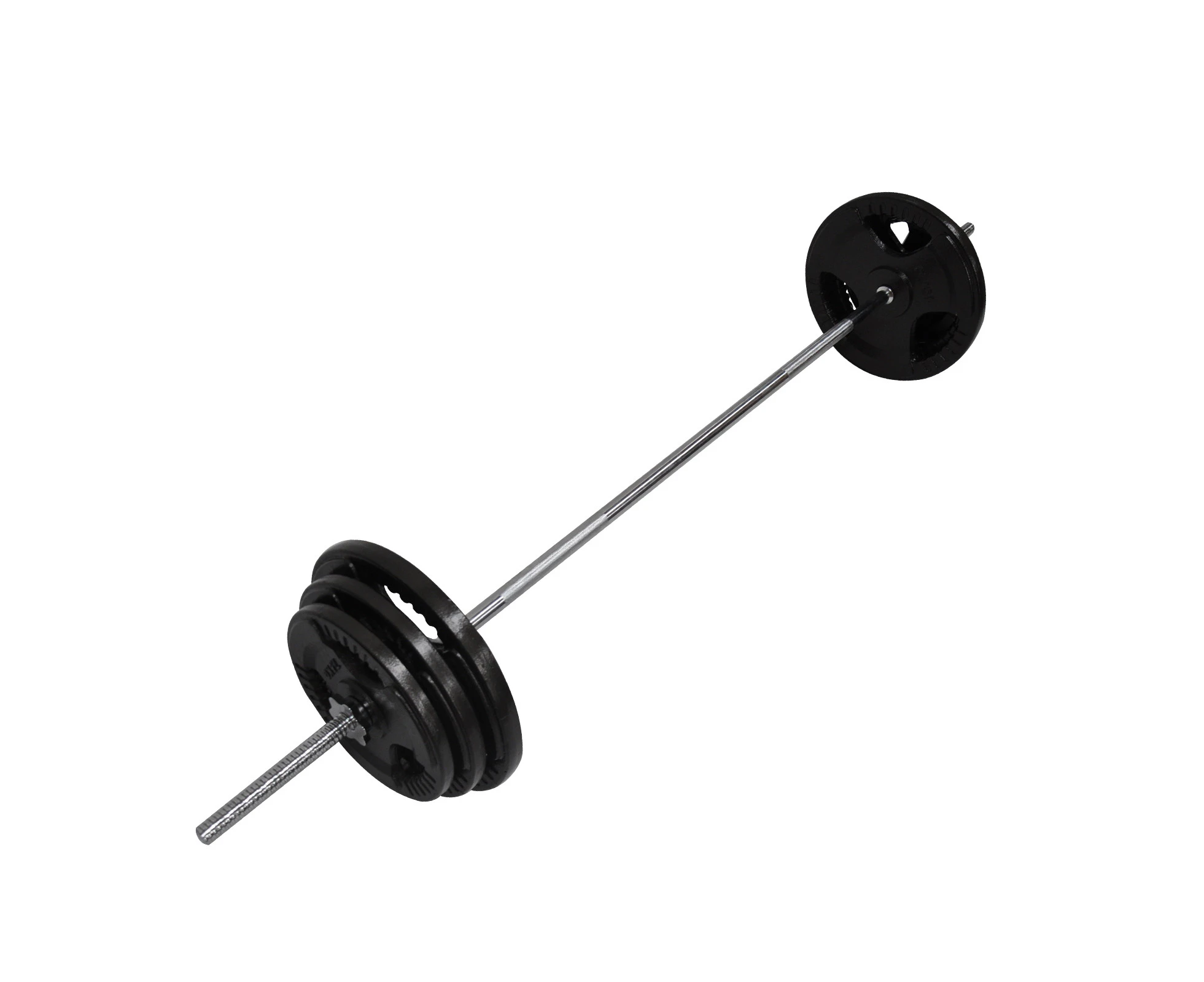 73kg Ez Grip Cast Iron Barbell Weight  - 180cm Bar + 65kg Iron Weight Plates