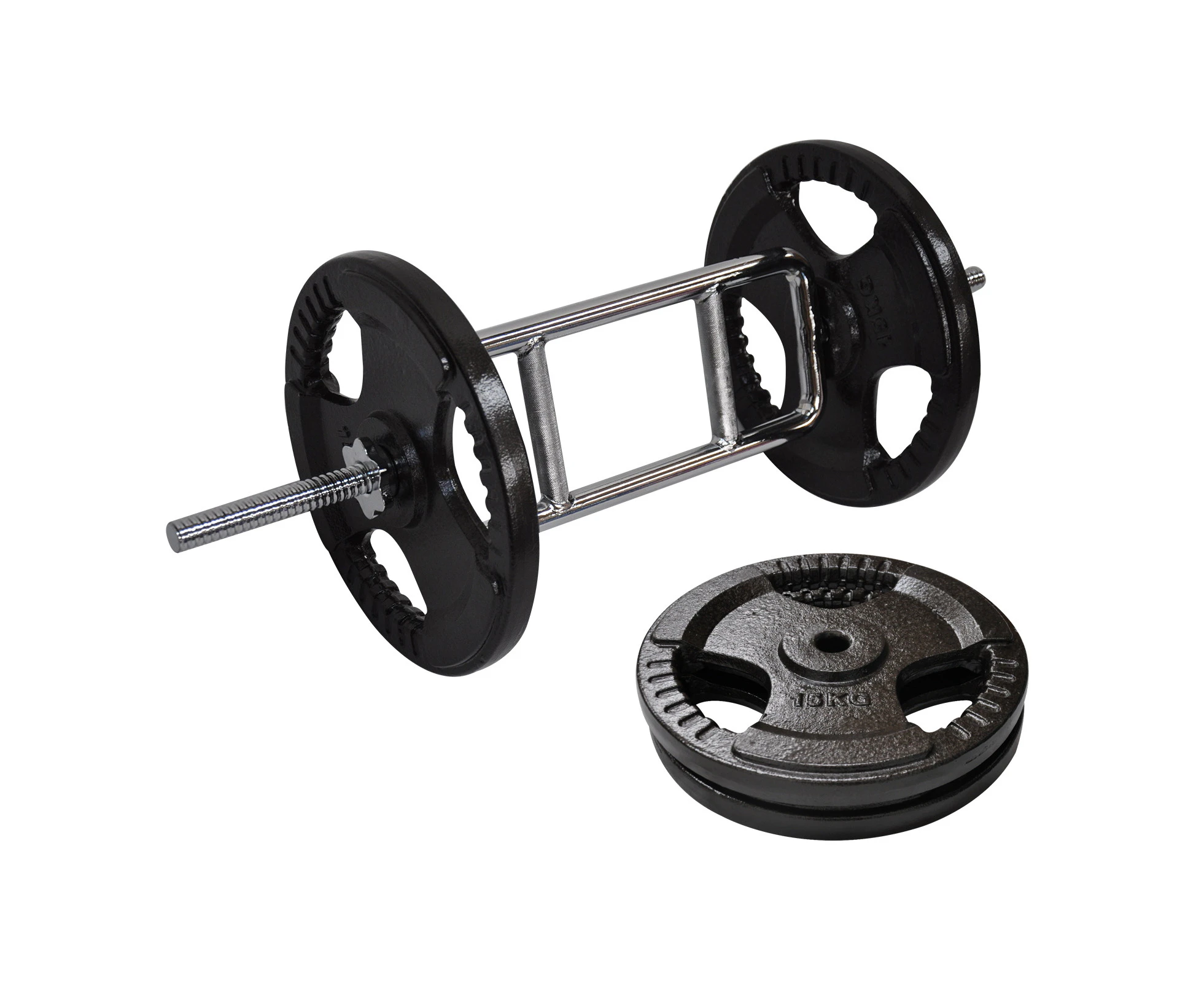 36kg Tricep Barbell Weight  - 30kg Ez Triple HandIe Irom Cast Weight Plates