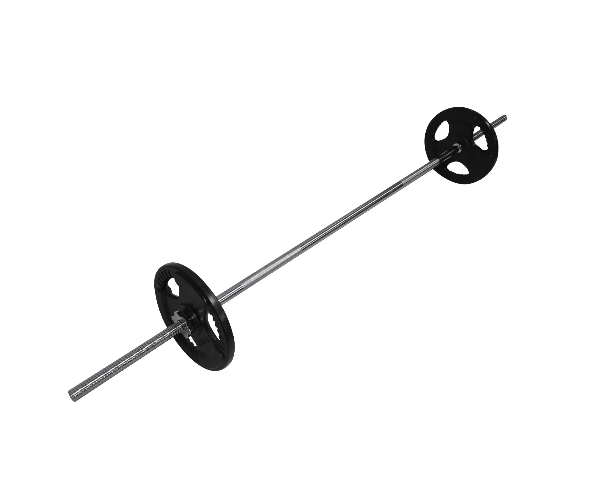 23kg Ez Grip Cast Iron Barbell Weight  - 180cm Bar + 15kg Iron Weight Plates