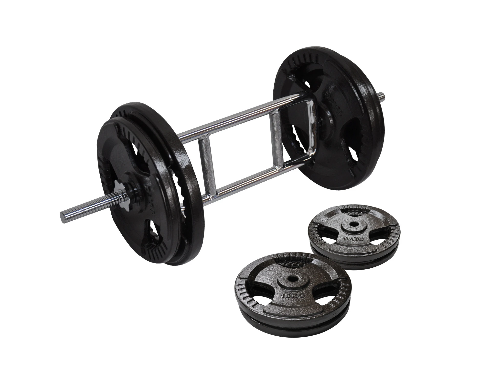 56kg Tricep Barbell Weight  - 50kg Ez Triple HandIe Irom Cast Weight Plates