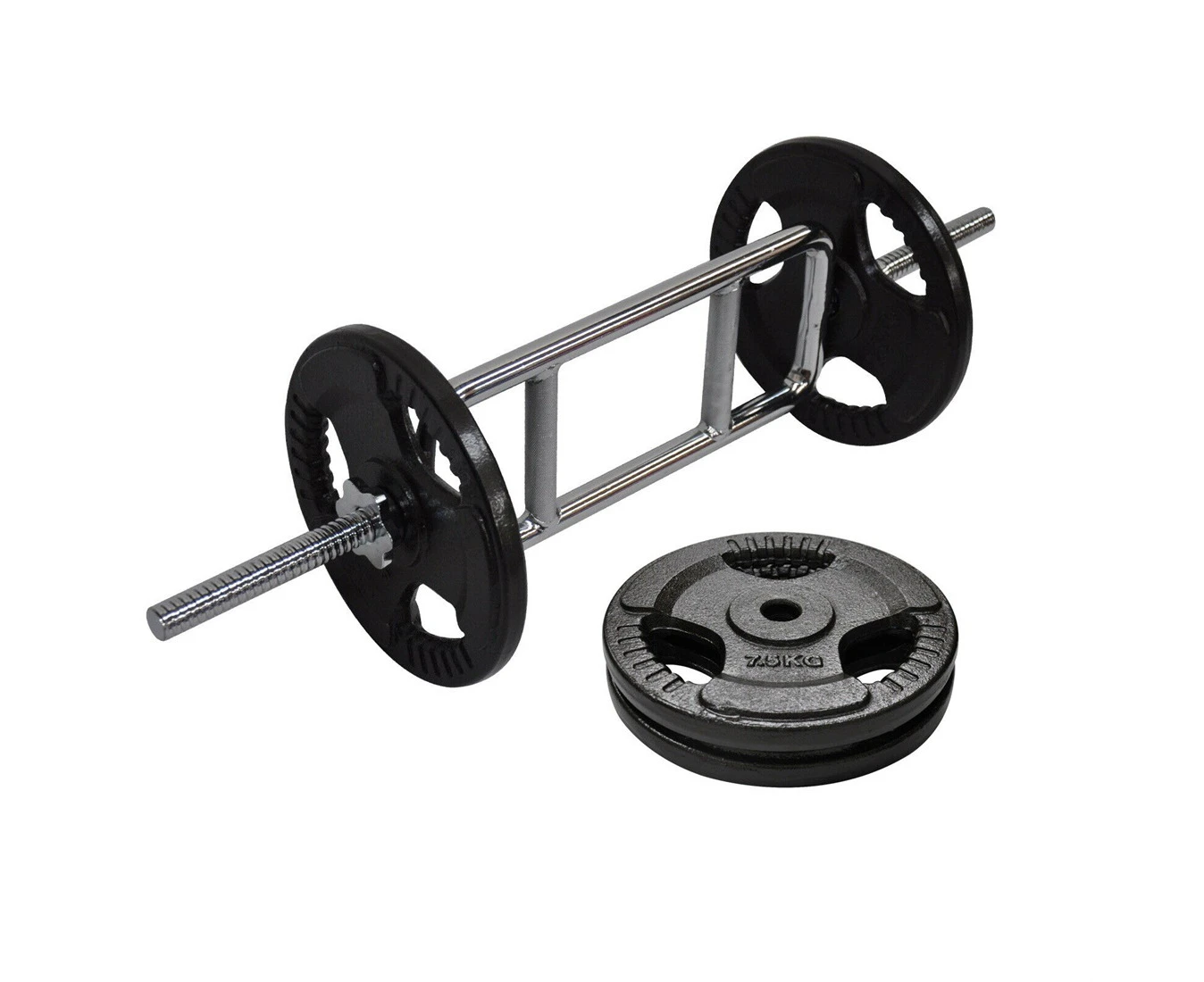 21kg Tricep Barbell Weight  - 15kg Ez Triple HandIe Irom Cast Weight Plates