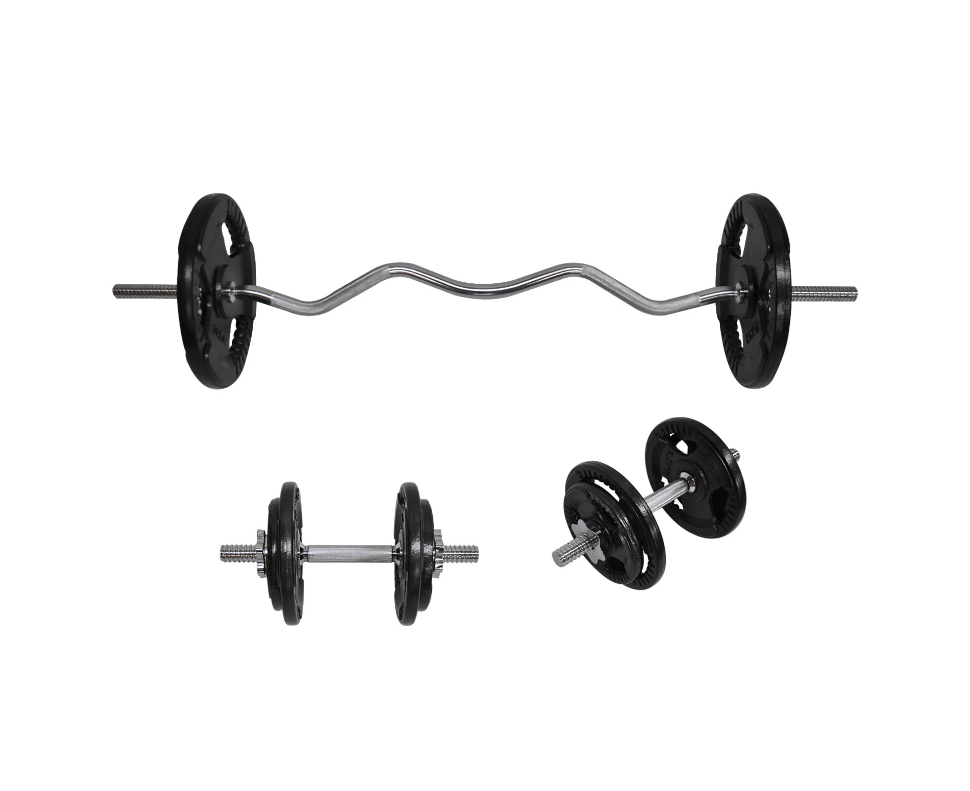 Total 43.5kg - 120cm Curl Bar Barbell Weight  + 36cm Dumbell Bar Weight