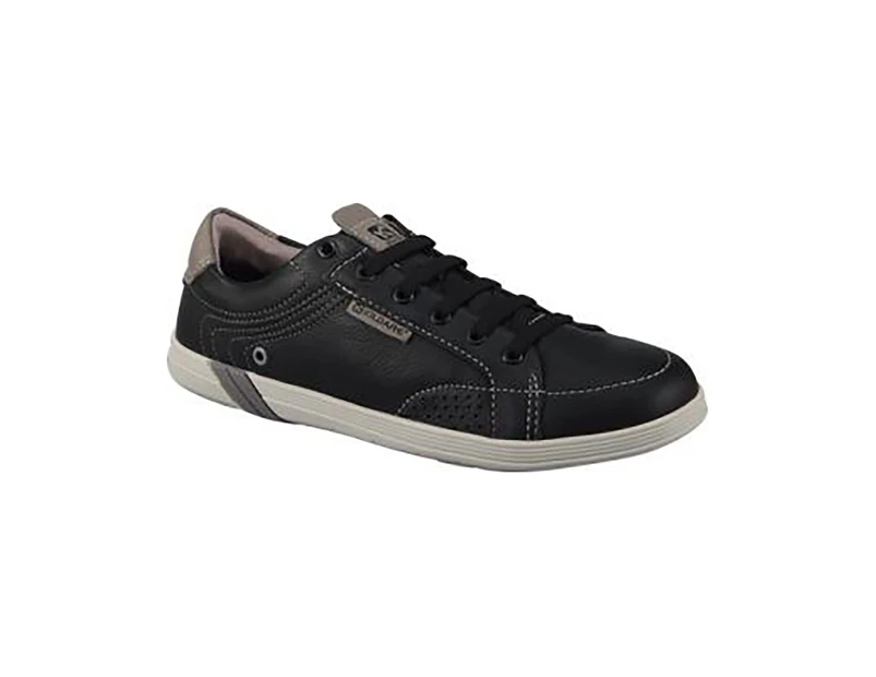 Kildare Shoes Mens Lava Casual Slip On Sneaker in Black Leather