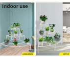 Levede Plant Stands Outdoor Indoor Metal White Flower Pot 3 Garden Corner Shelf