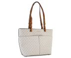 Michael Kors Medium Bedford Pocket Tote Bag - Vanilla/Acorn