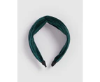 Izoa Melbourne Velvet Headband Green