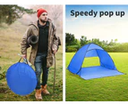 Pop Up Portable Beach Canopy Sun Shade Shelter Outdoor Camping Fishing Tent Mesh - Blue