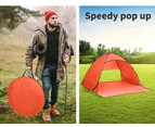 Mountview Pop Up Beach Tent Caming Portable Shelter Shade 2 Person Tents Fish - Orange