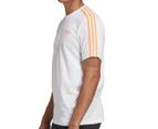 Adidas Men's Essentials 3-Stripe Tee / T-Shirt / Tshirt - White/App Signal Orange