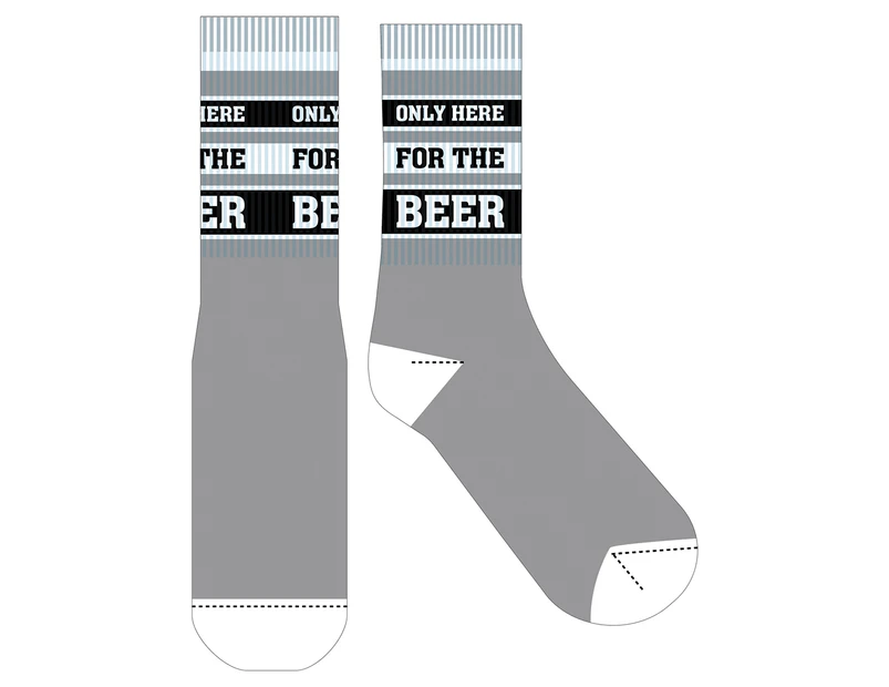Frankly Funny Unisex Only Here For The Beer Novelty Socks - Grey/Other