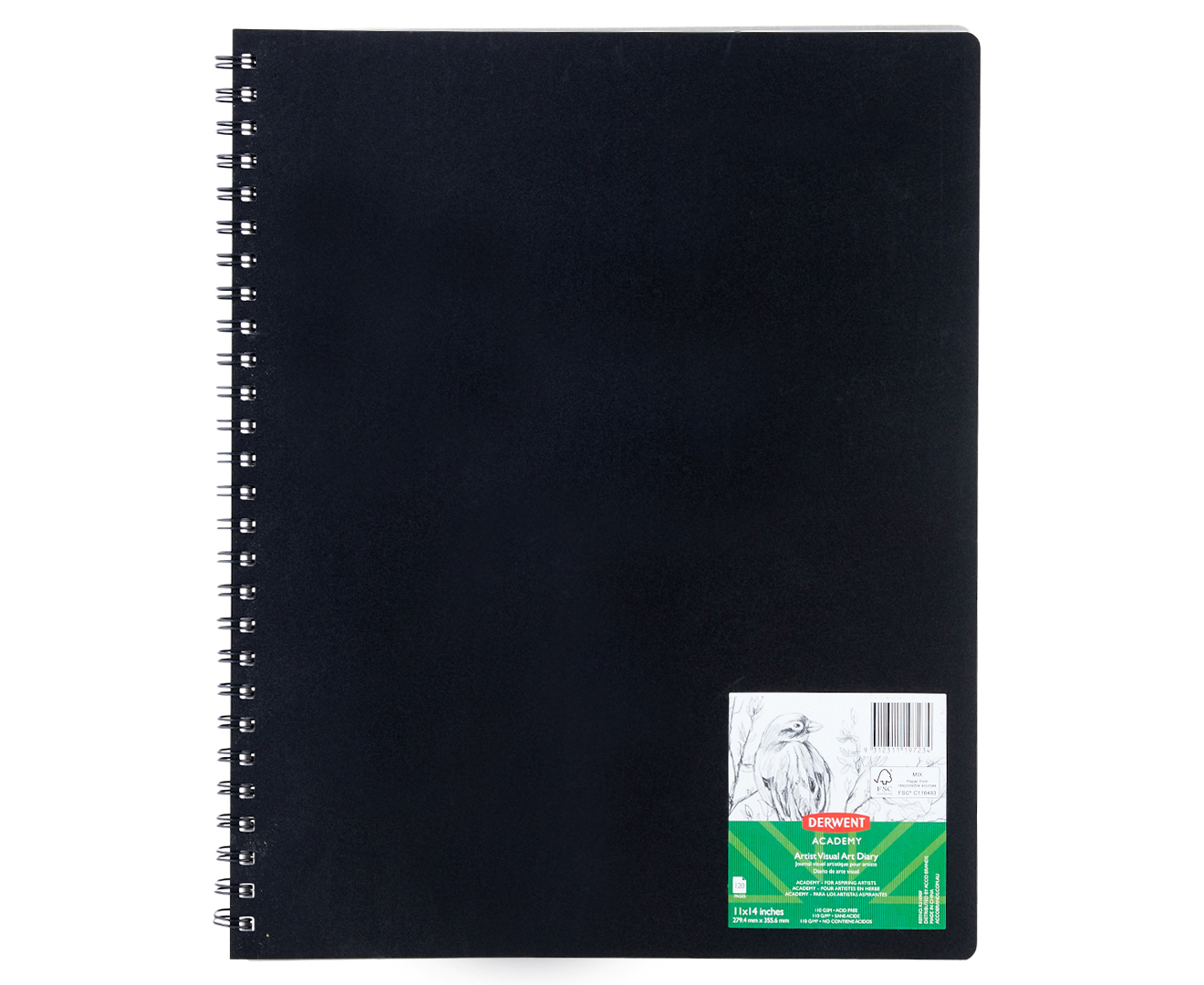 Derwent Academy 11x14-Inch Artist Visual Art Diary - Black | Catch.co.nz