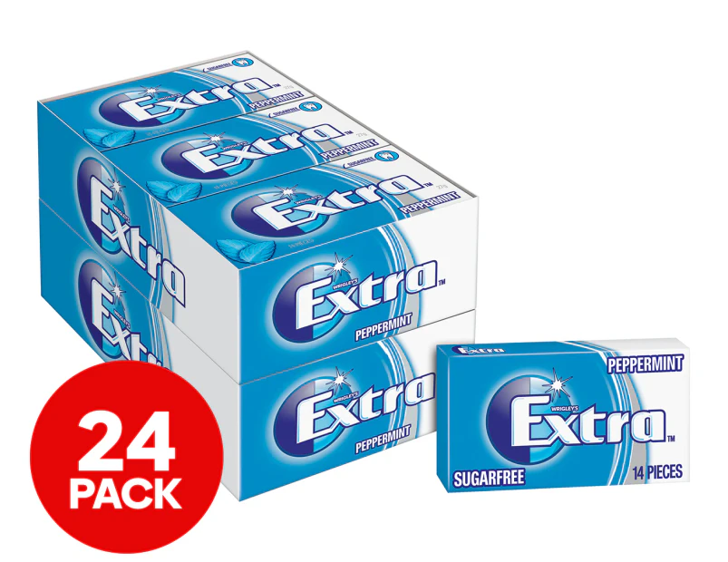 24 x Wrigley's Extra Chewing Gum Peppermint 14-Pieces