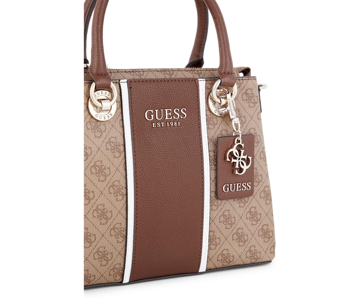 Guess Cathleen 3 Compartment Satchel Brown 