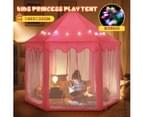 Kids Princess Castle Play Tent Hexagonal Play House Outdoor Indoor Playhouse Pink 2