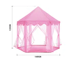 Kids Princess Castle Play Tent Hexagonal Play House Outdoor Indoor Playhouse Pink