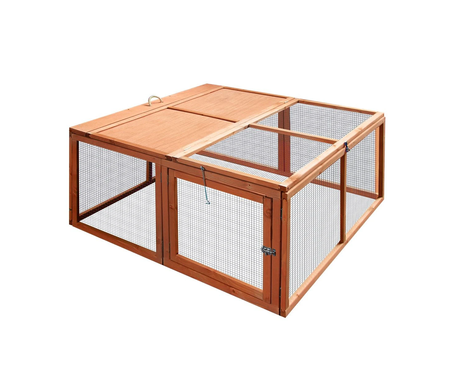 Petscene Foldable Wood Chicken Coop Rabbit Hutch Hen Poultry House Cage