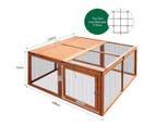 Petscene Foldable Wood Chicken Coop Rabbit Hutch Hen Poultry House Cage