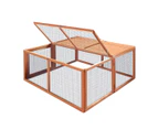Petscene Foldable Wood Chicken Coop Rabbit Hutch Hen Poultry House Cage