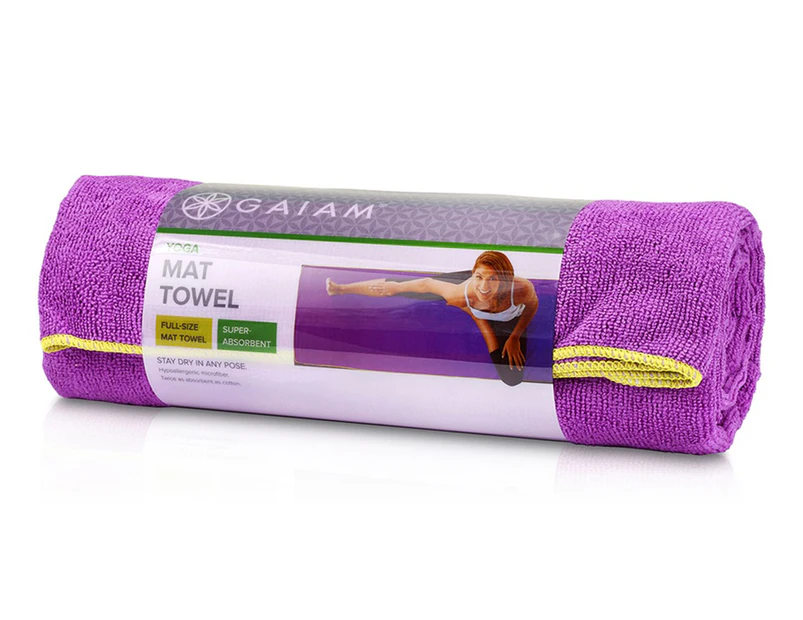 Gaiam Thirsty Yoga Mat Towel - Orchid/Citron